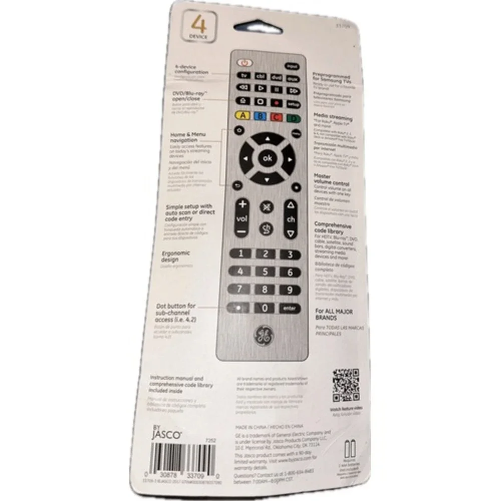 New GE‎ 7252 CL3 Universal Remote Control